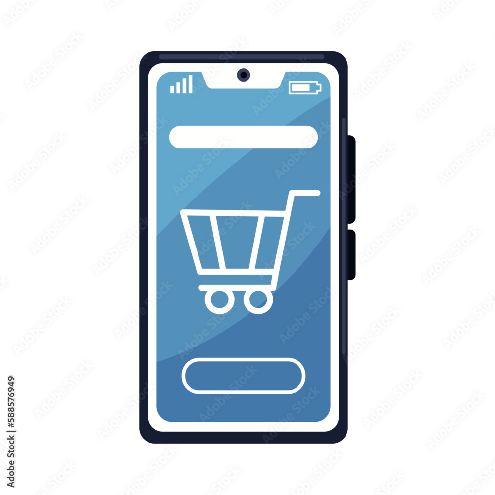 Poster shopping cart in smartphone