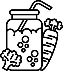 smoothie icon, line icon style, healthy juice shake symbol vector stock.