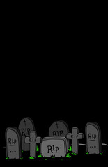 Illustration of graveyard