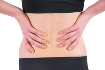 Woman with back injury