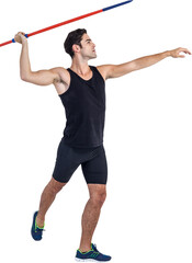 Male Athlete throwing  javelin