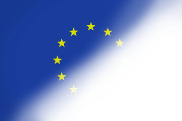 Half EU flag - obrazy, fototapety, plakaty