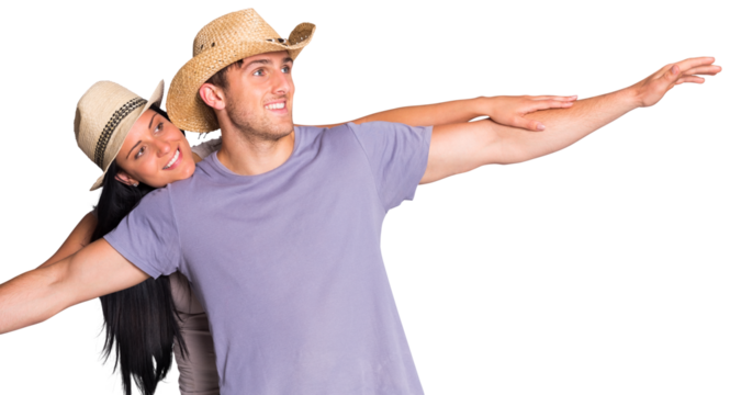 Man giving his pretty girlfriend a piggy back