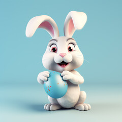 Obraz na płótnie Canvas easter bunny holding an egg