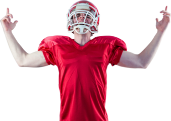 A triumph of an american football player 