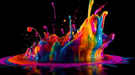 Neon Colors Fluorescent Liquid Splash
