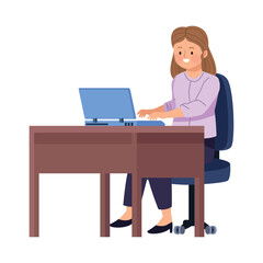 elegant businesswoman using laptop