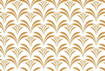 Fototapeta na wymiar Flower geometric pattern. Seamless vector background. White and gold ornament
