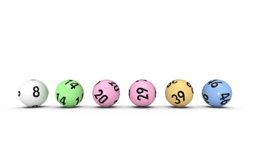 Line of lottery balls
