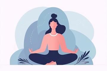 image that depicts the mind-body connection, a person sitting cross-legged with their hands on their knees and their eyes closed, to capture the essence of yoga  meditation