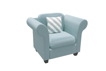 Digitally generated image of green armchair