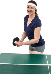 Female athlete playing table tennis