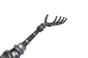 Tuinposter Three dimensional of black robotic hand © vectorfusionart