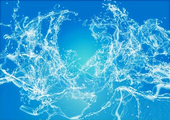 抽象的な青い水しぶき