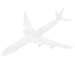 Fototapeta na wymiar Airplane flying over white background