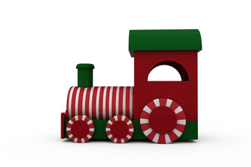 Steam engine toy model with striped
