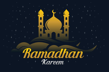 Obraz na płótnie Canvas ramadan kareem arabic golden banner design template