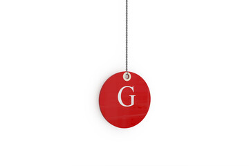 Obraz na płótnie Canvas Digital composite image of red sale tag with letter G