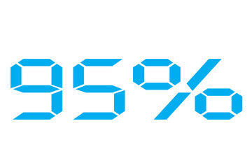 Digital composite image of number 95 and percentage sign