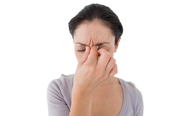 Depressed woman frowning