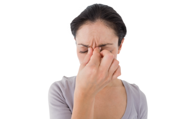 Depressed woman frowning