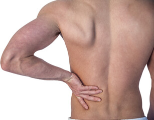 Fototapeta na wymiar Man undergoing back pain