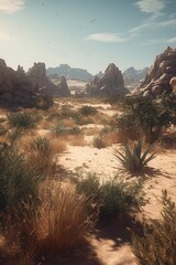 AI, artificial intelligence, desert, cactus, oasis