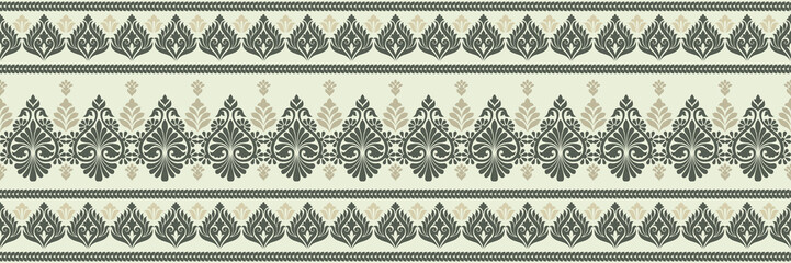 Ethnic pattern. Bandana Print. Silk neck scarf or kerchief. Design for Saree, Patola, Sari, Dupatta, textile. Tile patterns. Aztec style. Floral vintage. Bohemian Indian motif style. Clothing. Vector.