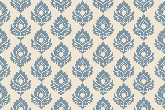 Ethnic pattern. Bandana Print. Silk neck scarf or kerchief. Design for Saree, Patola, Sari, Dupatta, textile. Tile patterns. Aztec style. Floral vintage. Bohemian Indian motif style. Clothing. Vector.