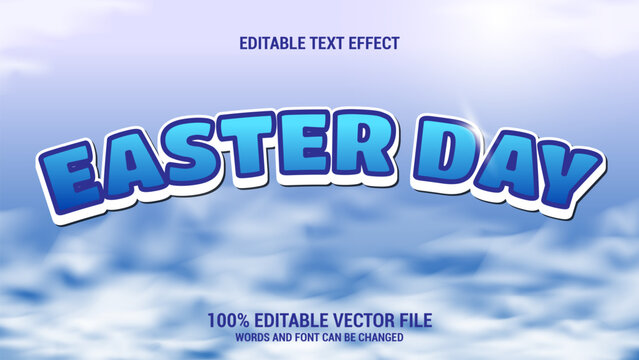 Easter Day editable text effect suitable for title and poster event