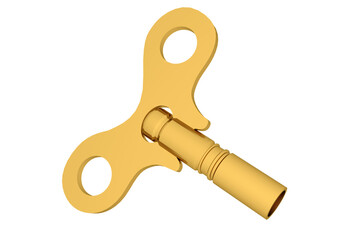 Digitally generated shiny gold key