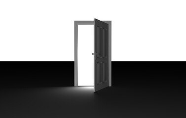 Naklejka premium 3d composition of open door