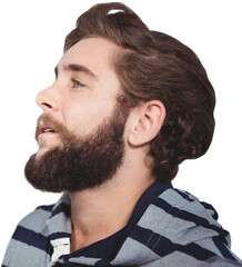 Obraz premium Close-up of thoughtful hipster looking away