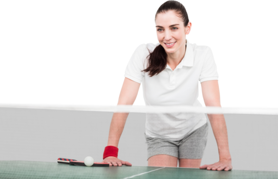Female athlete playing ping pong