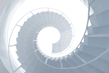 Digitally composite image of spiral staircase