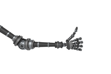 Digital image of robotic hand with hand gesture