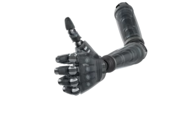 Tuinposter Cyborg hand with thumbs up © vectorfusionart