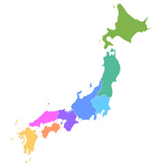 日本　地図　カラフル　アイコン