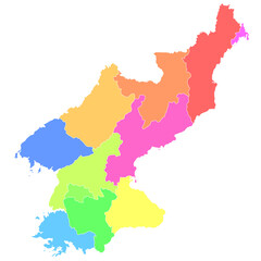 北朝鮮　地図　カラフル　アイコン