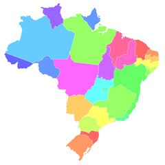 ブラジル　地図　カラフル　アイコン