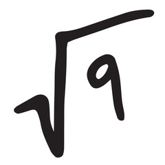 Digitally generated image of sqaure root number