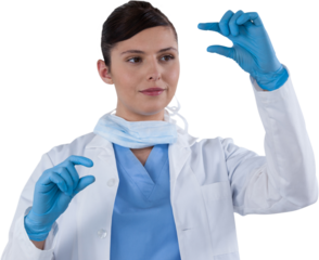 Female  conducting experiment