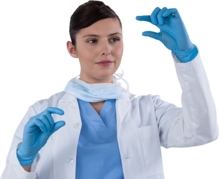 Female  conducting experiment