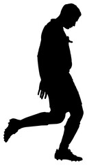 Silhouette rugby player kicking 