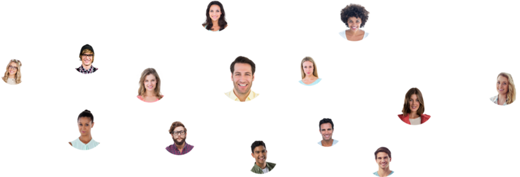 Business people connecting lines