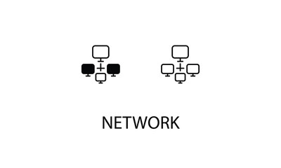 Network icons with 2 styles outline icon, glyph icon, vector stock