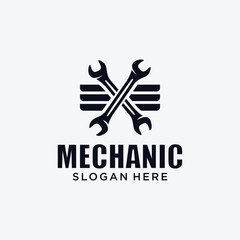 Mechanical technology logo, gear and piston combination logo symbol. engine parts
