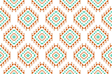 Fabric Aztec pattern background. Geometric ethnic oriental seamless pattern traditional. Mexican style. Design for wallpaper, illustration, fabric, clothing, carpet, textile, batik, embroidery.