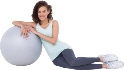 Fit woman with exercise ball