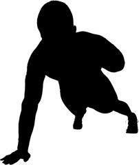 Male athlete exercising one hand push-ups